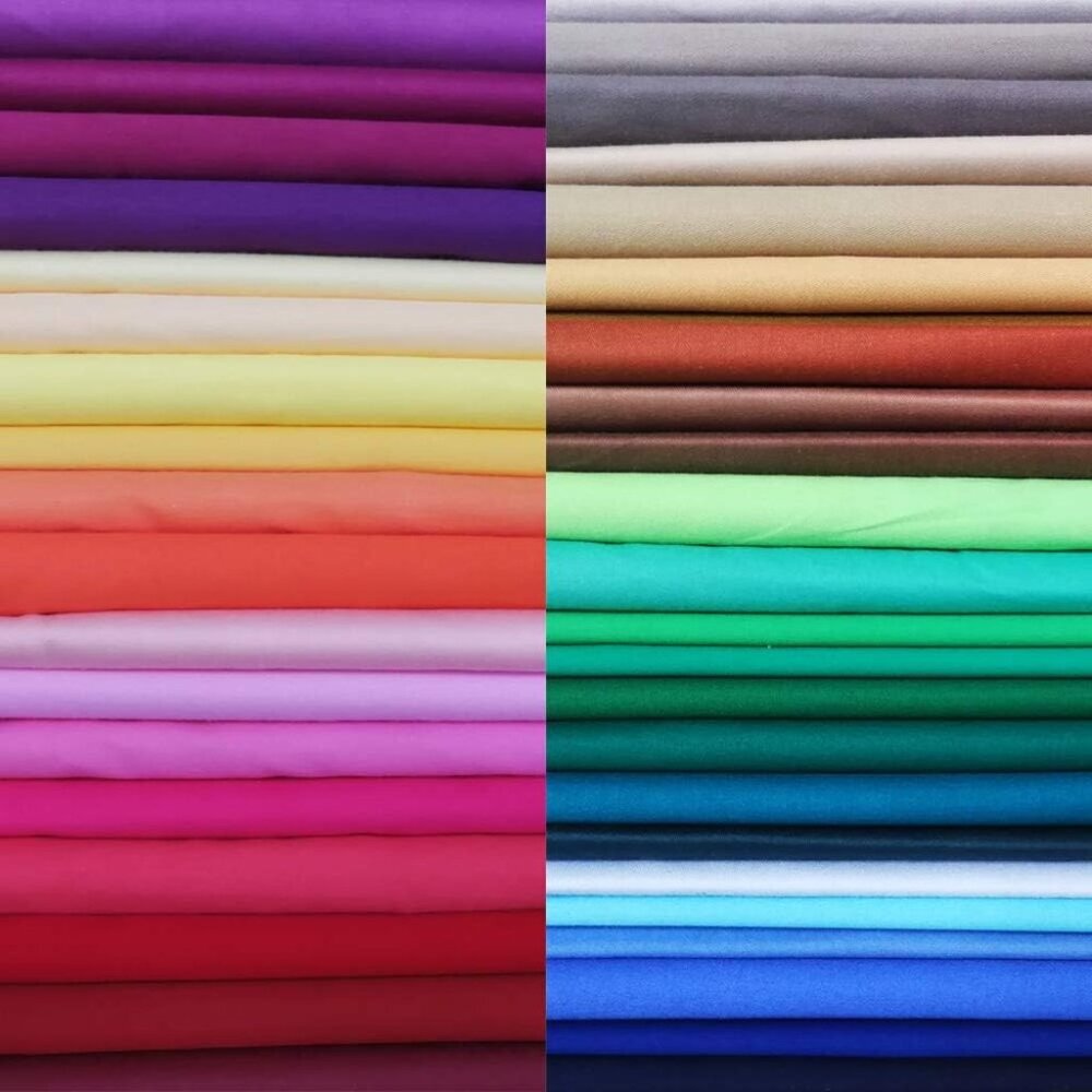 50 PCS Multi-Colored 10" x 10" Cotton Fabric Squares for Crafting & Quilting